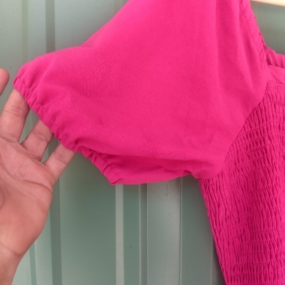 New Women's Hot Pink Romper Short Set Size Large - Picture 3 of 10